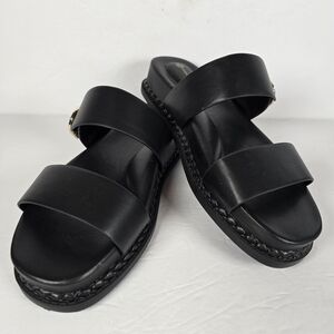 NWOT Giani Bernini Women's BlackGianaa MemoryFoamDouble Band Footbed Sandals 6.5